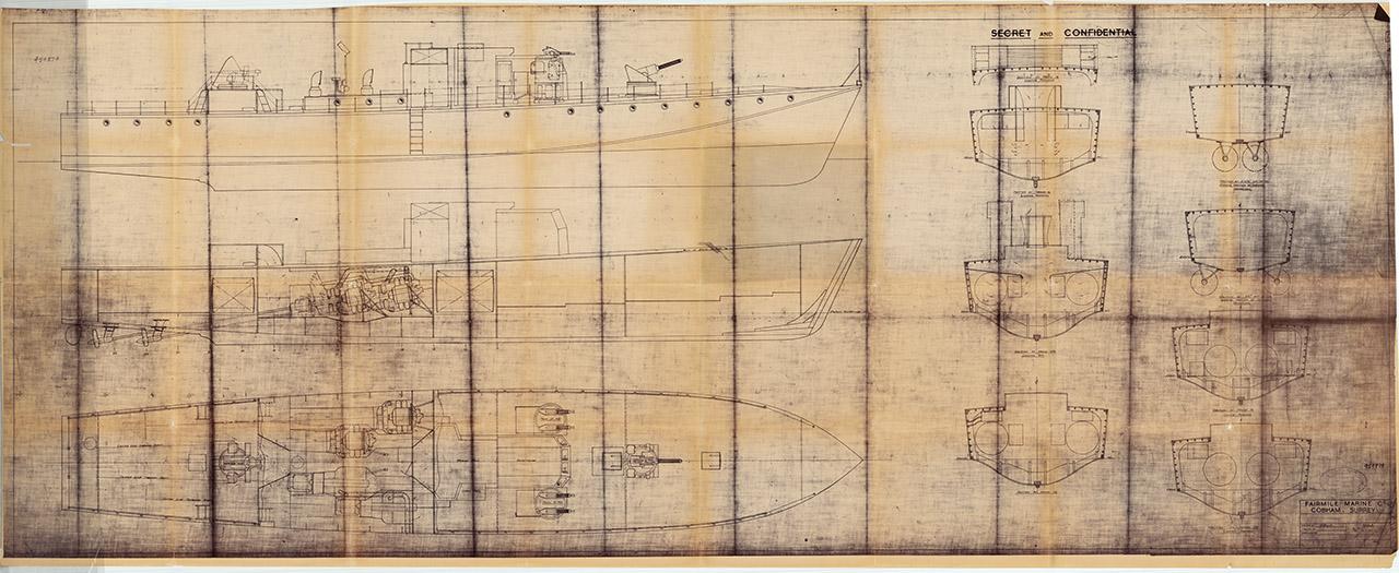 Ship plan of the Fairmile Type F Motor Gun Boat 2001