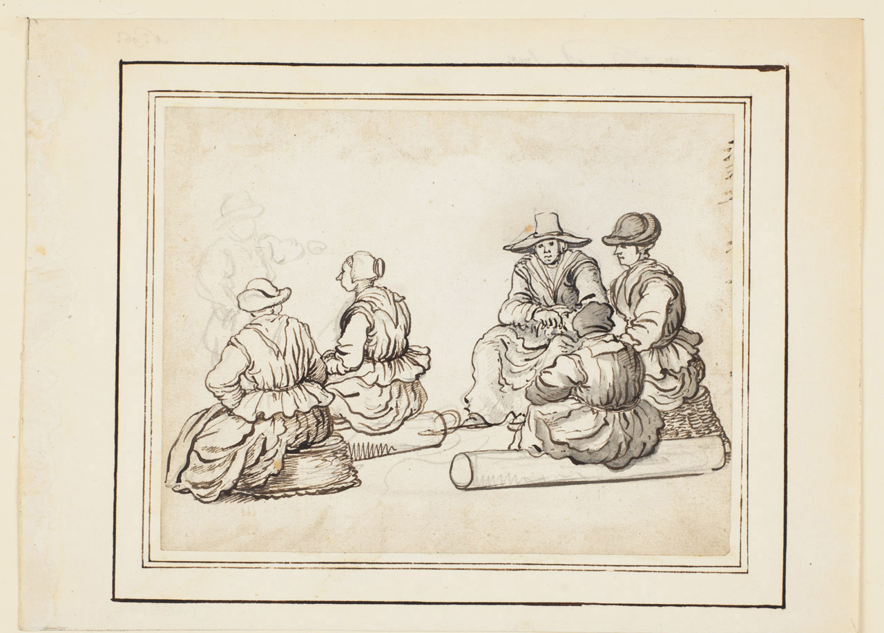 PAE5172; Five seated women (recto)