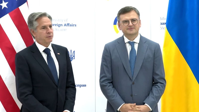 Secretary of State Antony Blinken meets with Ukraine's Foreign Minister Dmytro Kuleba in Kyiv...